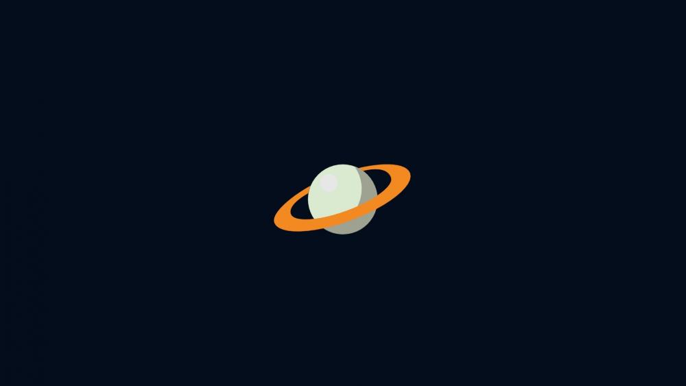 Minimalist Ringed Planet in Space wallpaper