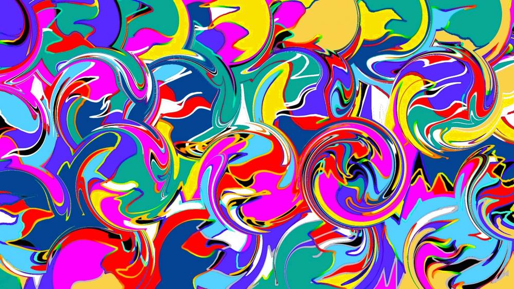 Brightly Colored Spirals wallpaper