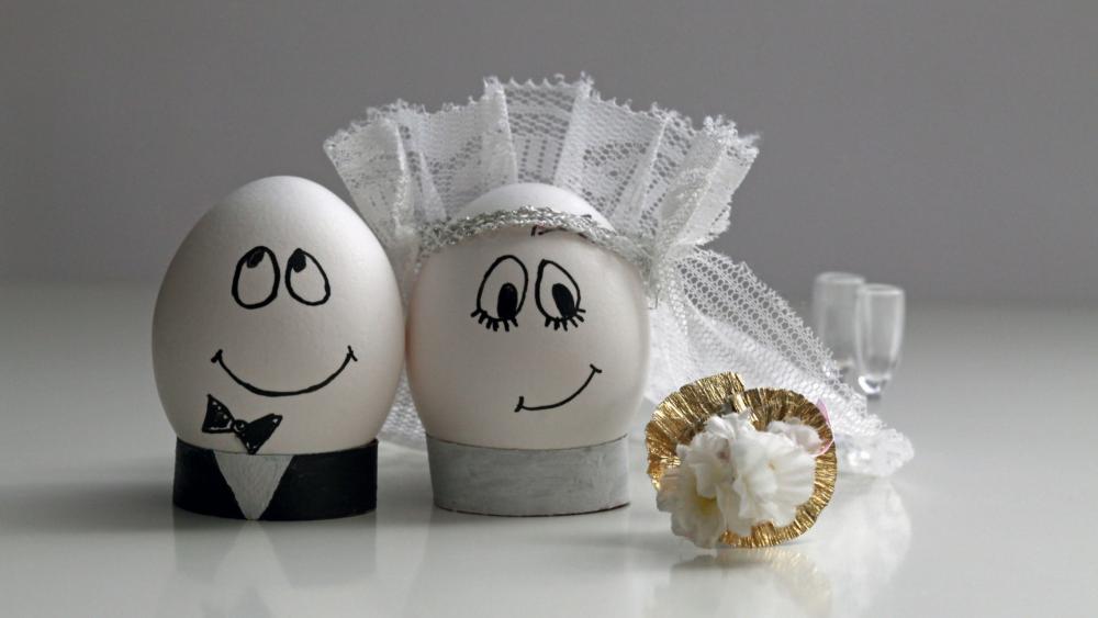 Egg wedding wallpaper