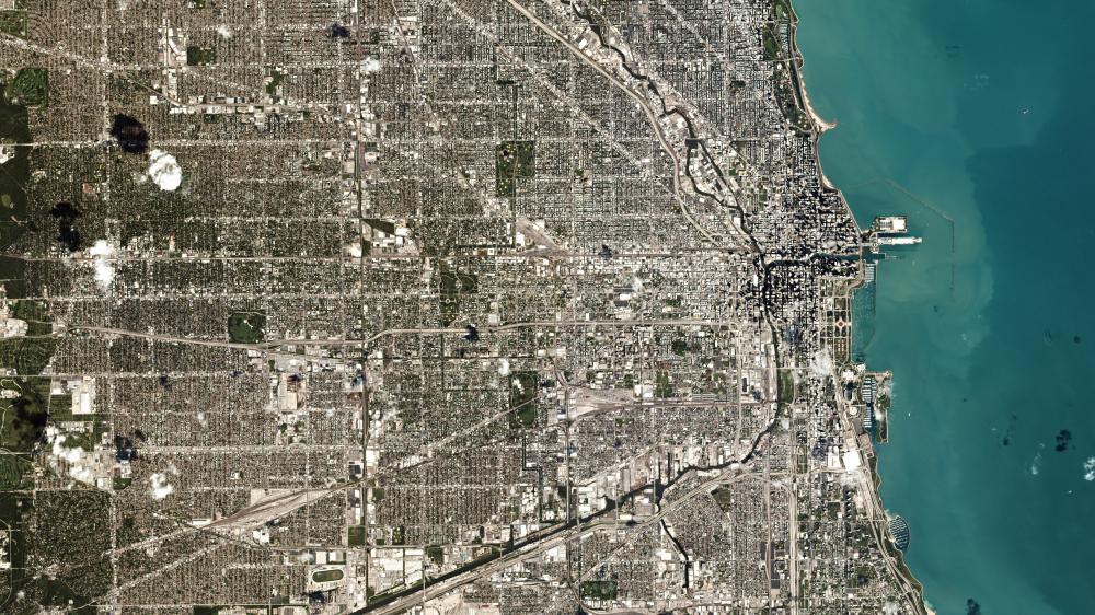 Planet Labs Satellite Image of Chicago, Illinois wallpaper