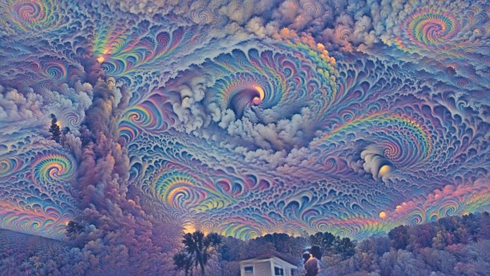 Psychedelic clouds wallpaper