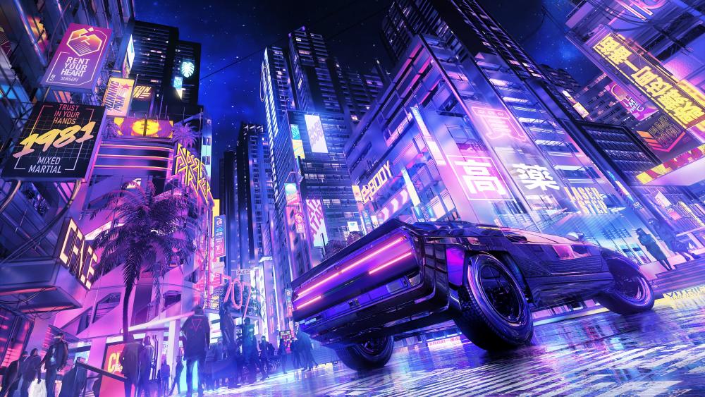 Neon Pulse of the Cyberpunk Metropolis wallpaper