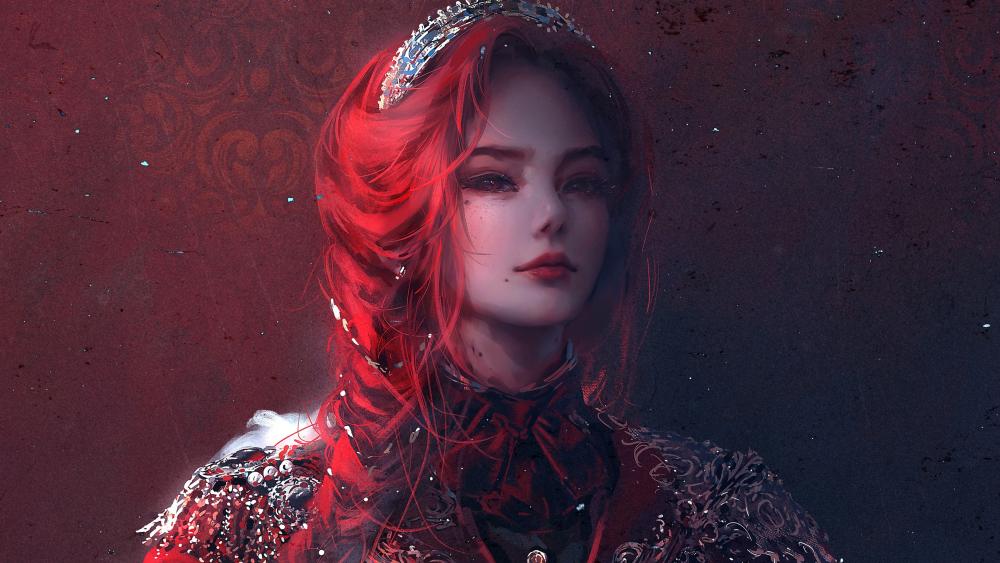 Mystical Red-Haired Sorceress wallpaper