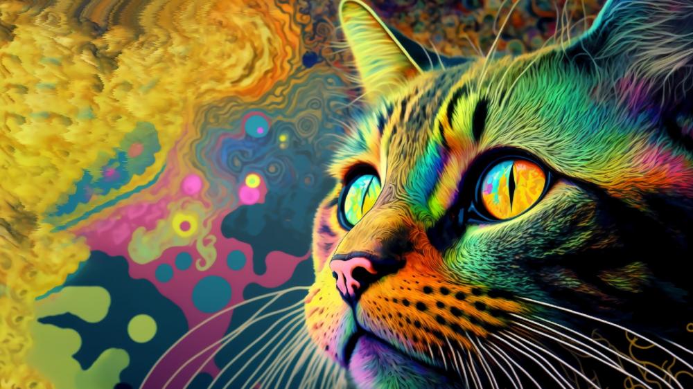 Colorful cat wallpaper
