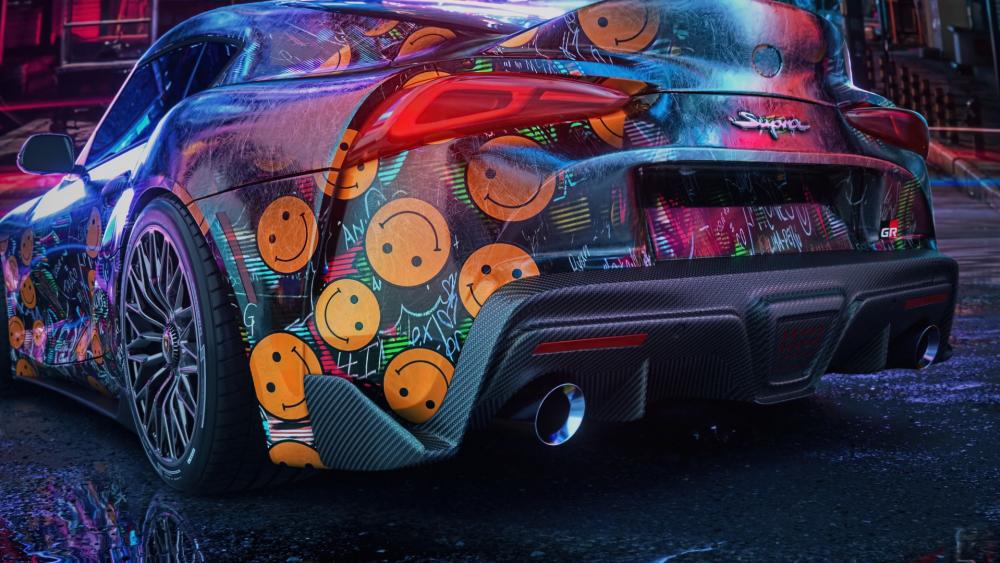 Vibrant Street Racing Icon - Toyota Supra wallpaper