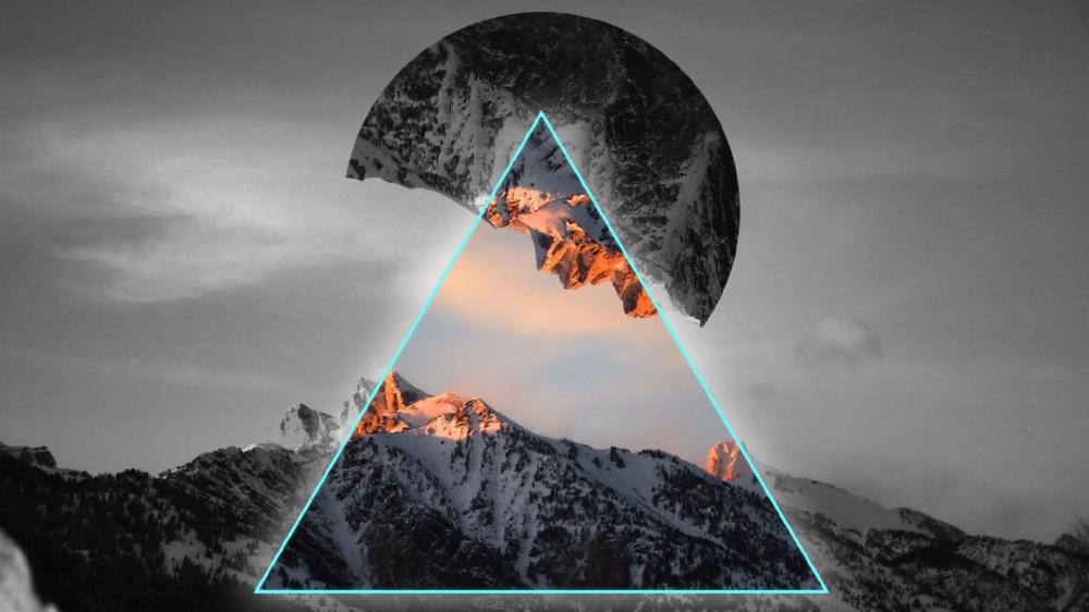 Mystical Mountain Triangle in Twilight wallpaper