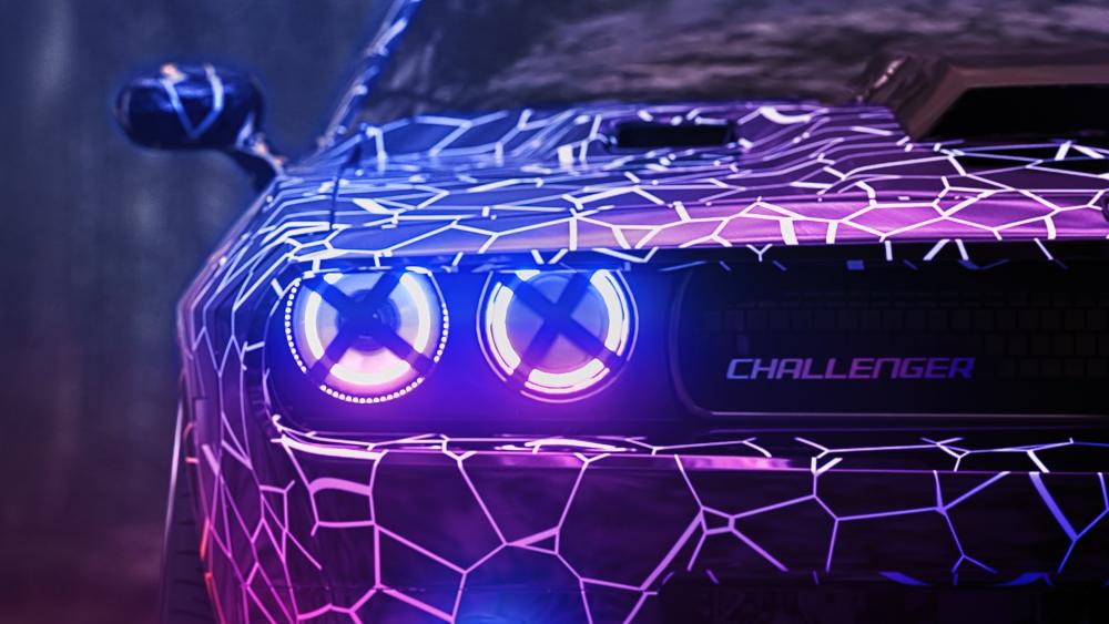 Neon Dreams Dodge Challenger wallpaper
