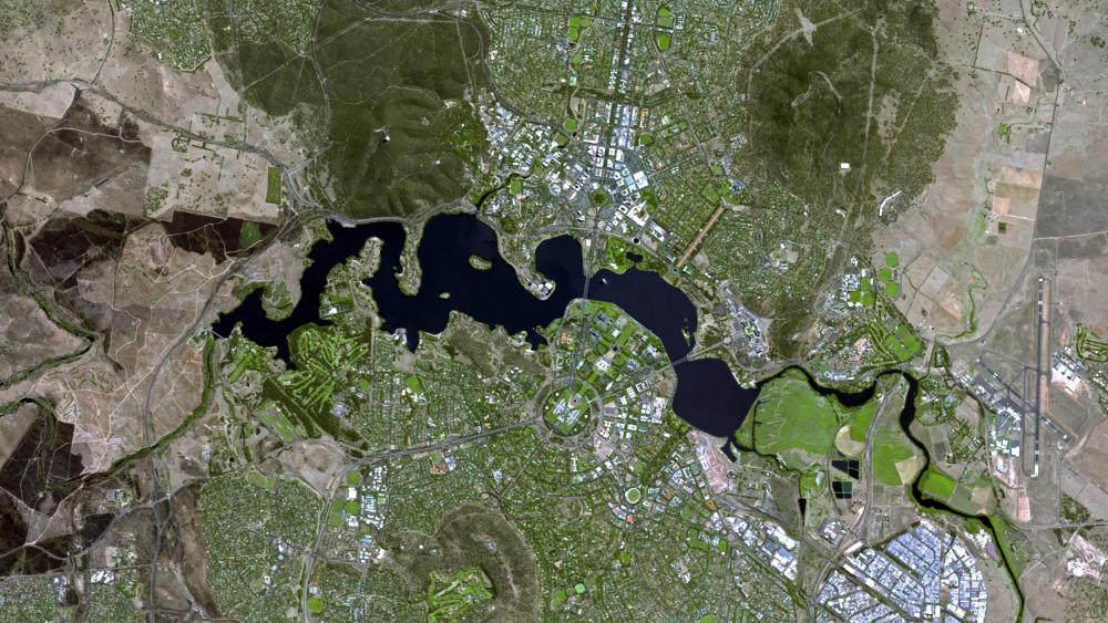 Canberra by SPOT-5 Satellite wallpaper