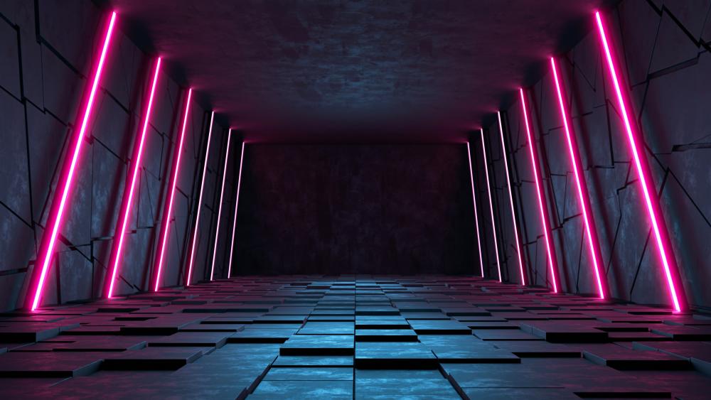 Futuristic Neon Tunnel Vision wallpaper