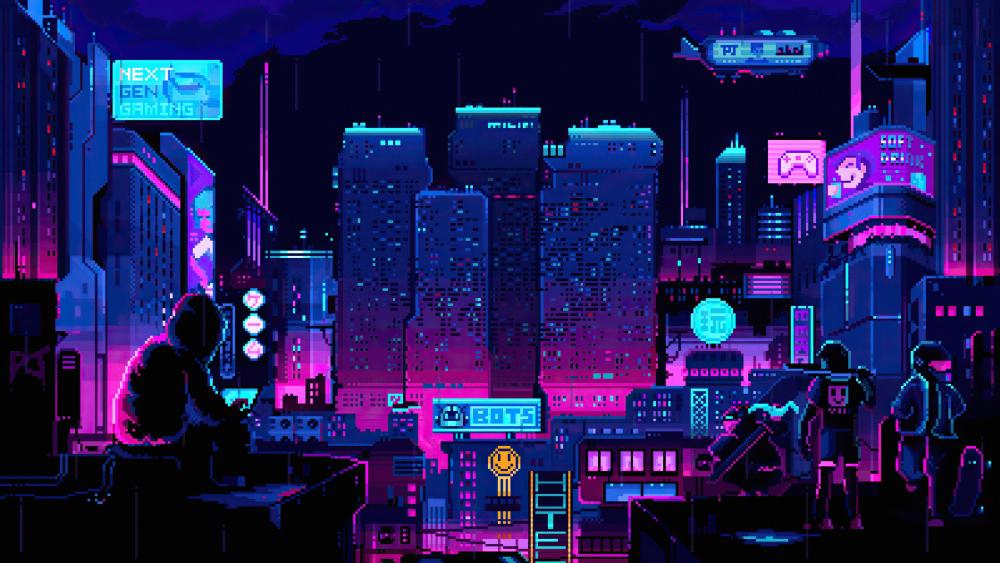 Neon Noir Cyberpunk Cityscape wallpaper