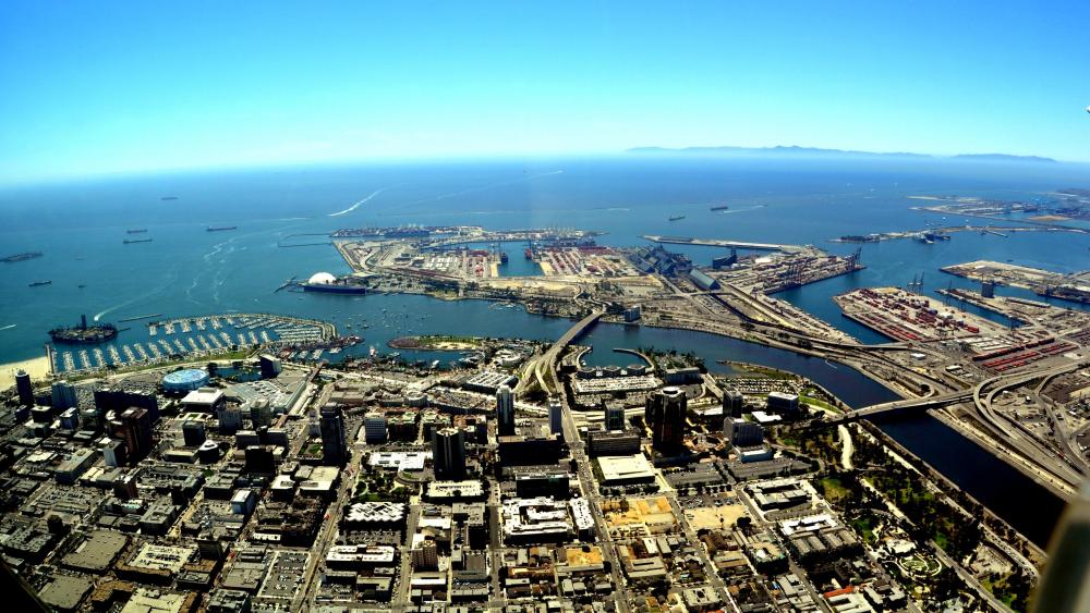 Aerial View of Long Beach wallpaper