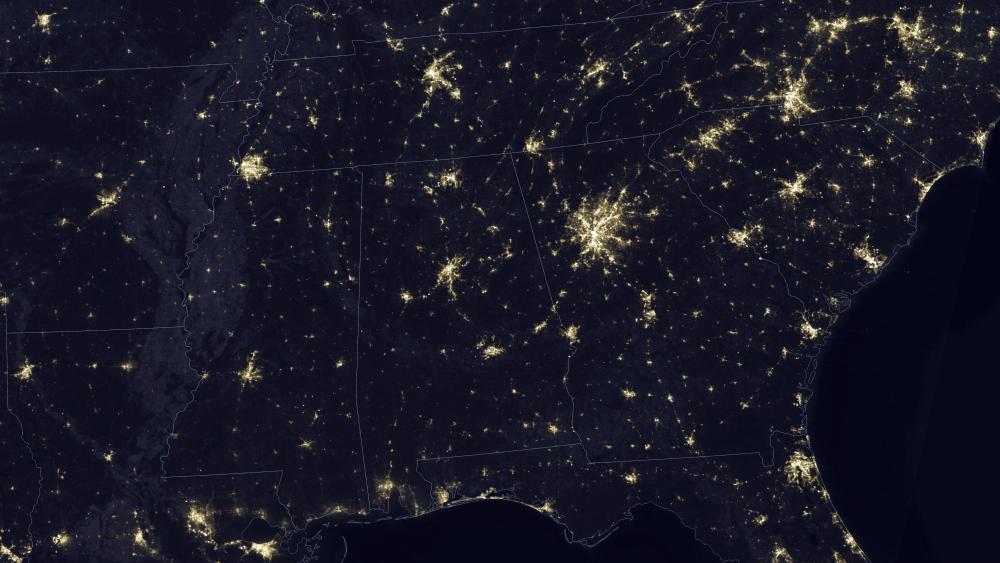 Night Lights of the Southern United States on Dec. 3, 2021 wallpaper