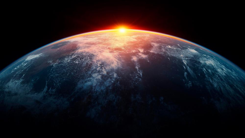 Sunrise Over Earth from Space wallpaper