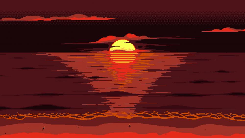 Sundown Mirage in Pixel Artistry wallpaper