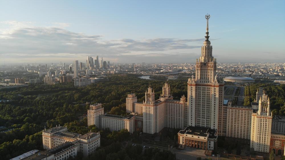 Moscow State University aerial view wallpaper