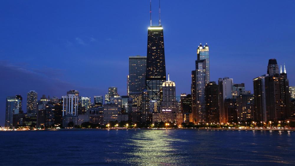 Chicago Evening Skyline wallpaper