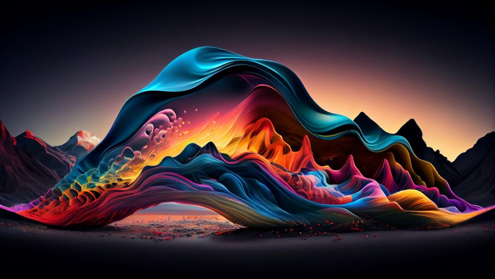 Vibrant Digital Waves Cascade wallpaper