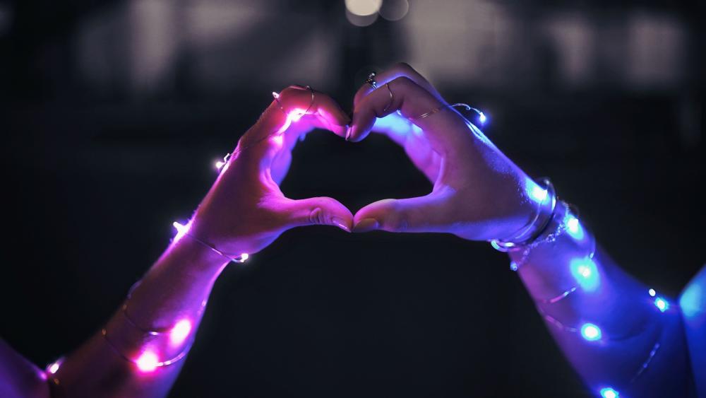 Illuminated Love Gestures wallpaper