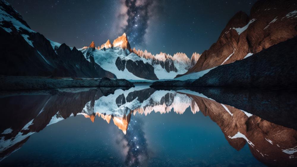 Milky Way Reflections in Mountain Lake wallpaper