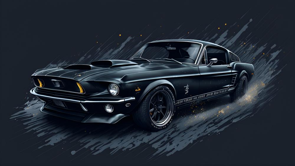 Vintage Speed Demon Mustang wallpaper