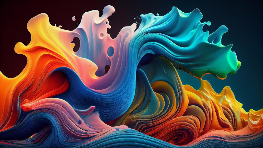 Vivid Waves of Colorful Fluidity wallpaper