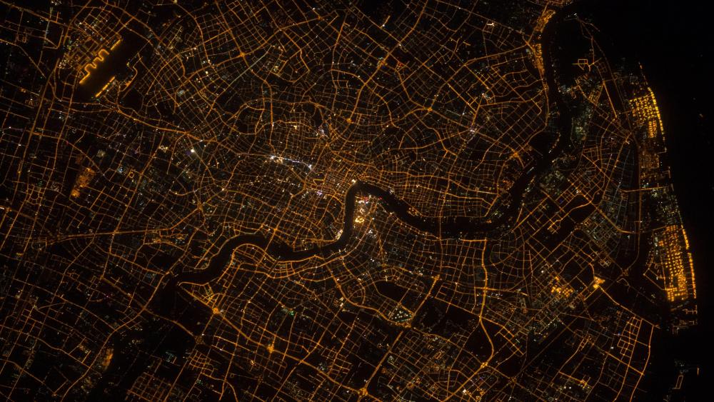Shanghai at Night From Space wallpaper