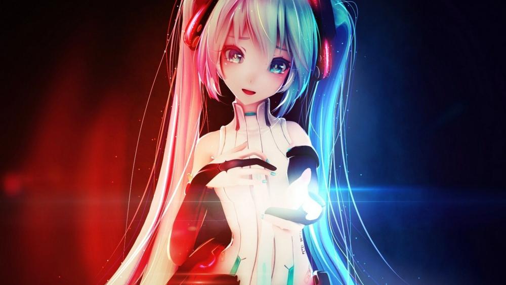 Hatsune Miku in Vibrant Serenity wallpaper