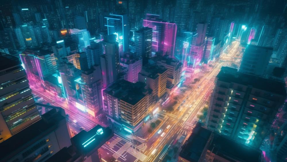 Neon Metropolis at Night wallpaper