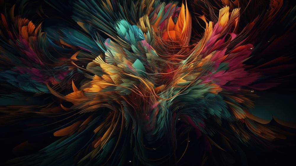 Vibrant Feathered Whirlwind wallpaper