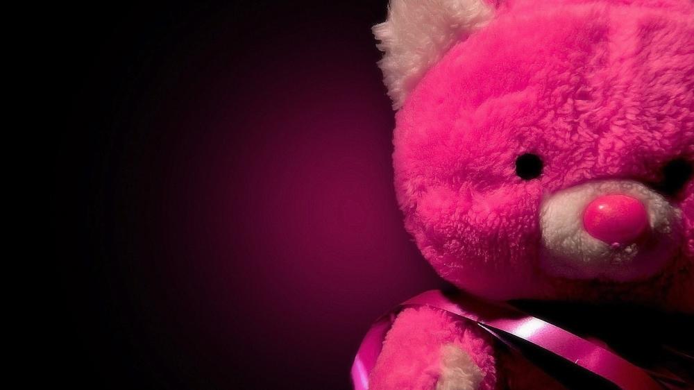 Pink teddy bear wallpaper