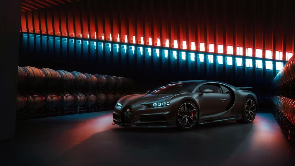 Black Bugatti Chiron 2020 wallpaper