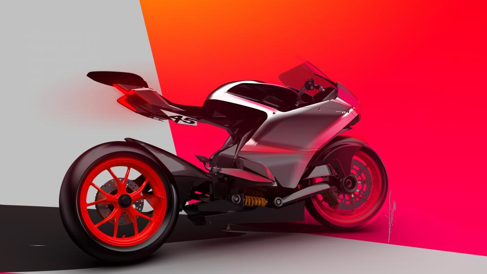 Sleek Ducati Motorcycle in Dynamic Ambiance wallpaper