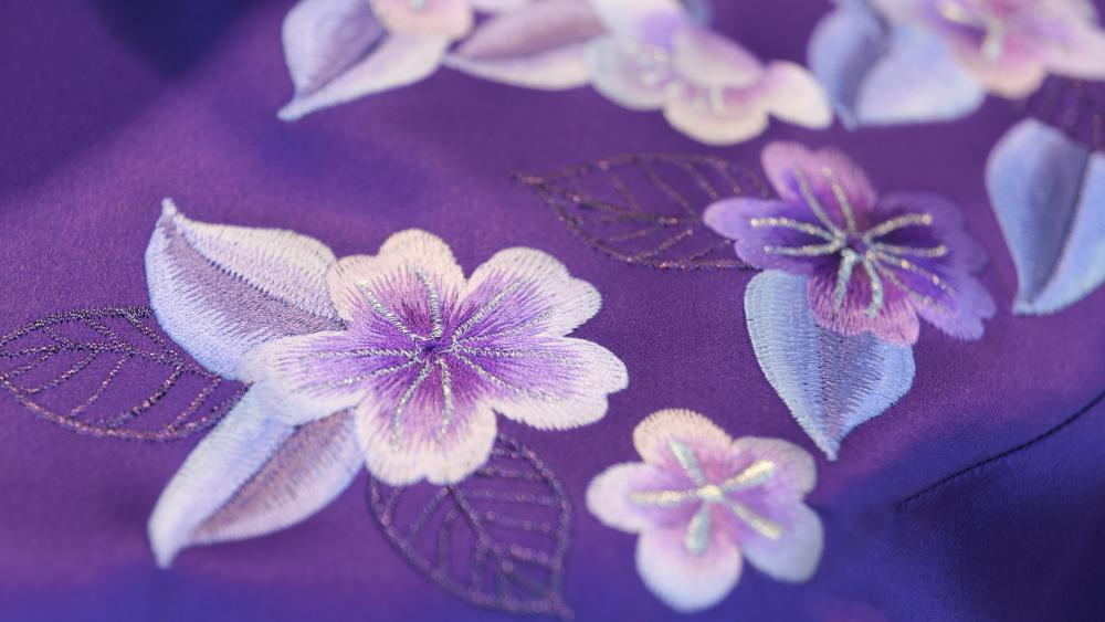 Embroidery brocade flower wallpaper