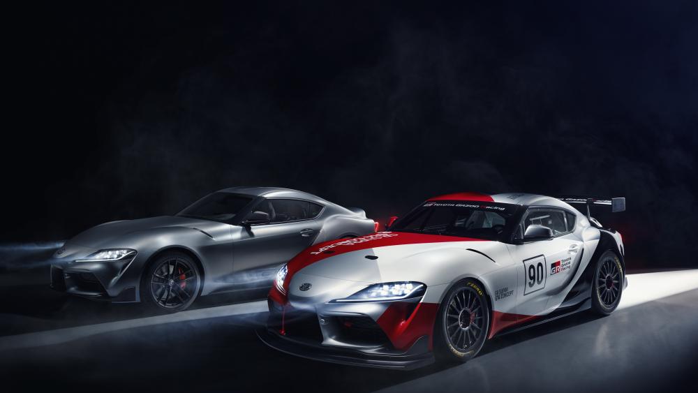 8K Toyota Supra Speedsters in a Smoky Ambiance wallpaper