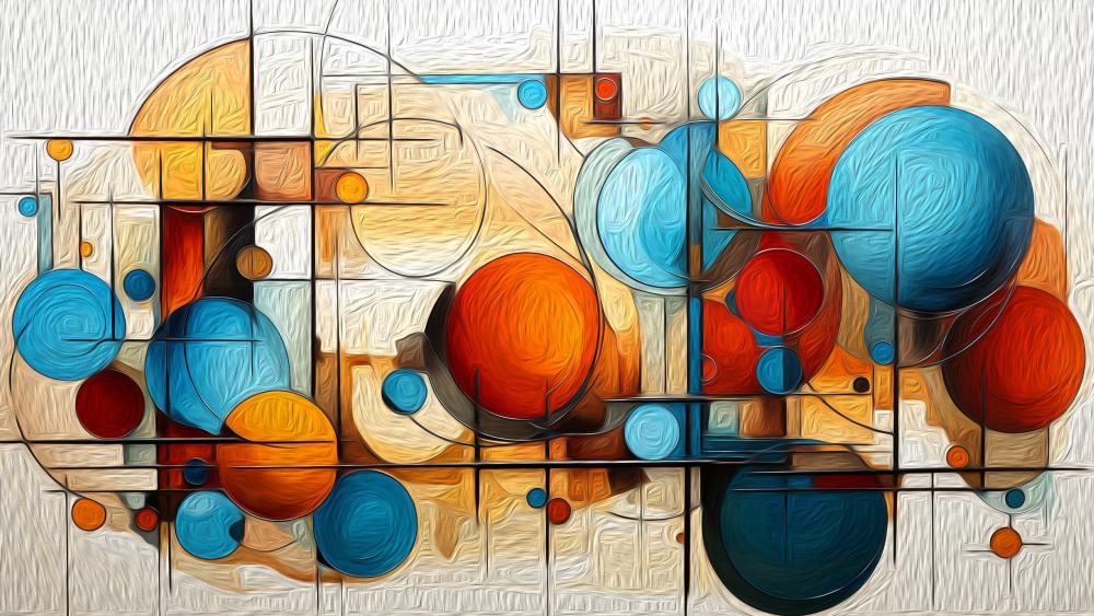 Abstract oil painting style wallpaper