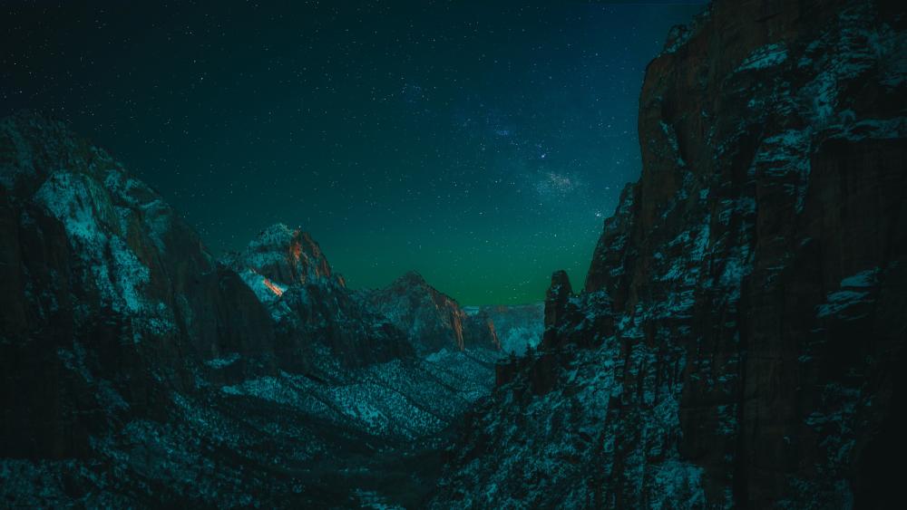 Starry Night Over Zion National Park wallpaper
