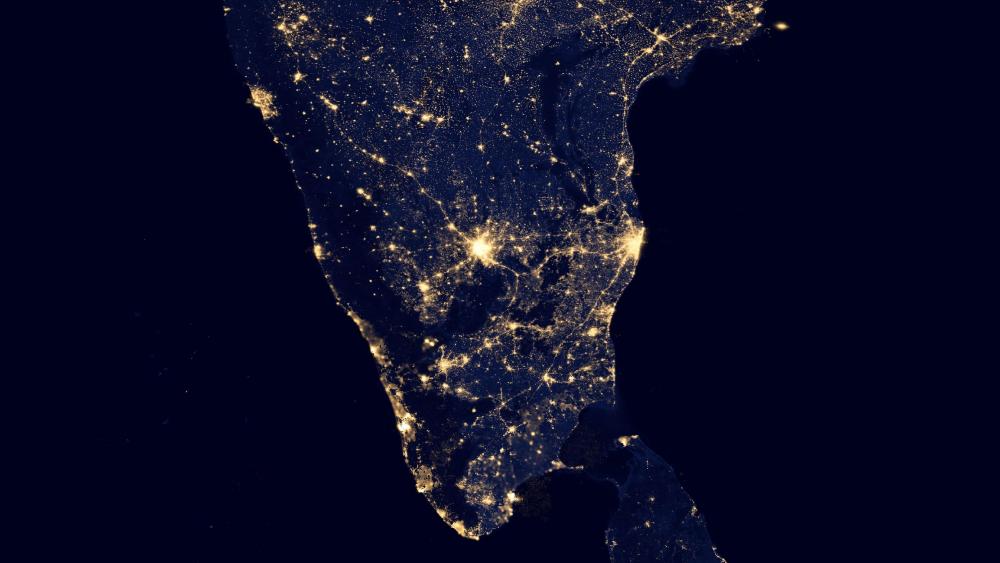 Night Lights of Peninsular India v2012 wallpaper