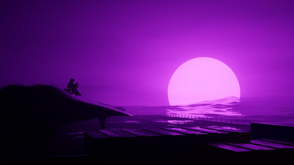 Purple Haze Synthwave Dreamscape wallpaper