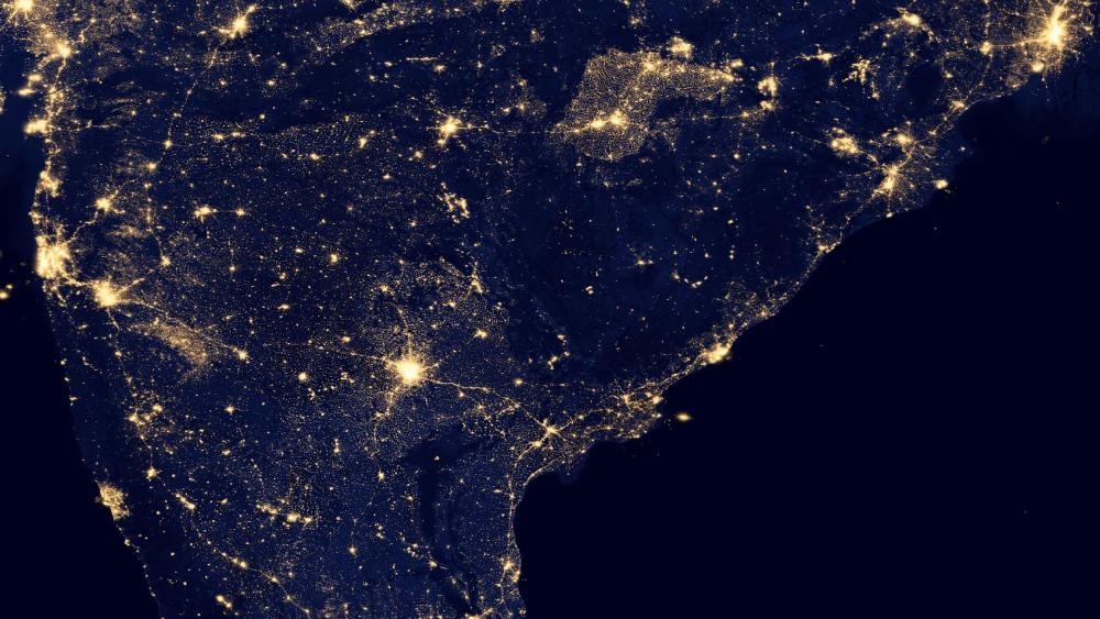 Night Lights of Western, Central, Eastern & Southern India v2012 wallpaper
