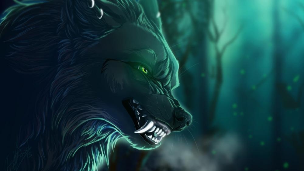 Snarling werewolf wallpaper