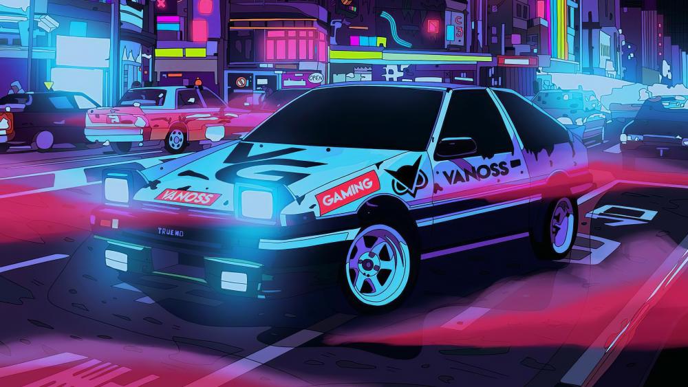 Neon Blaze - Cyberpunk City Night Drive wallpaper