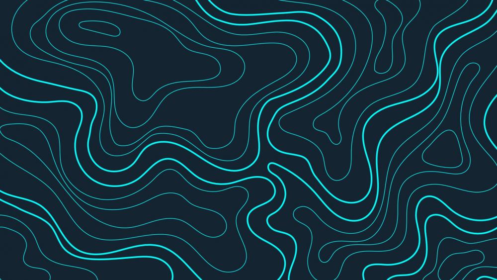 Flowing Neon Contours on Dark Backdrop wallpaper