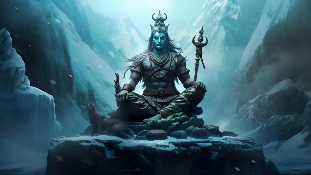 Serene Shiva in Himalayan Solitude wallpaper