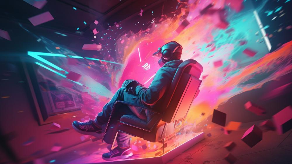 Gamer's Ultimate Neon Explosion wallpaper