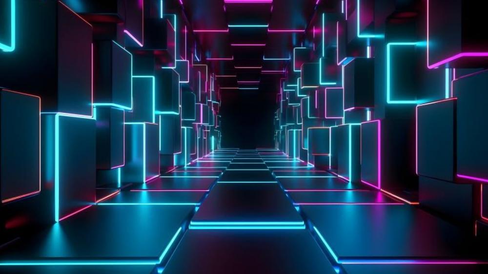 Neon Geometry - The Infinity Corridor wallpaper