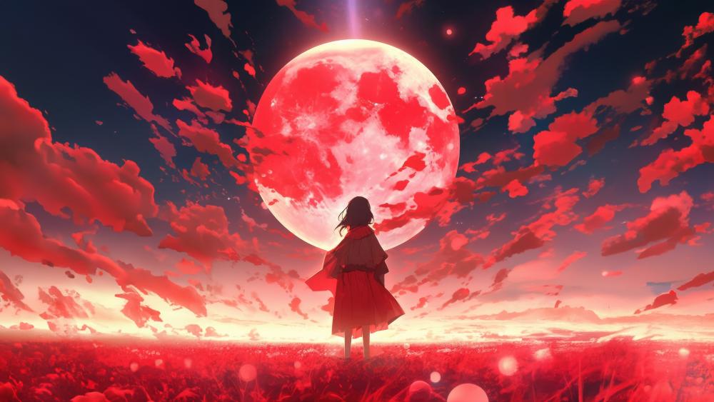 Crimson Moonlight Serenade wallpaper