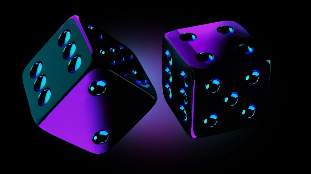 black & purple dice wallpaper