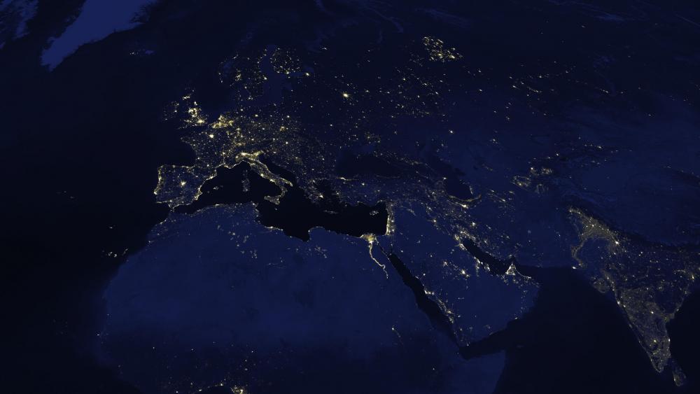 Night Lights of Europe, North Africa, West, Central & South Asia 2003 wallpaper