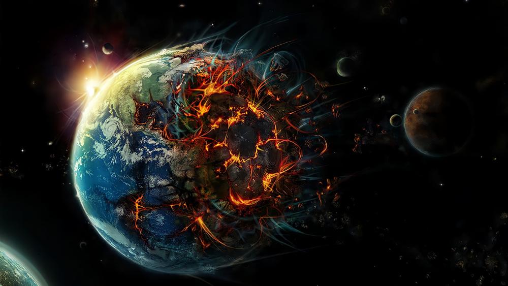 Apocalyptic Vision of Earth's Destruction wallpaper