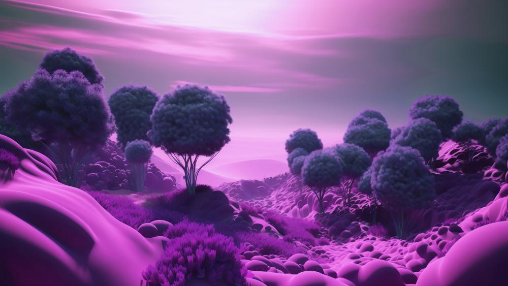 Dreamlike Purple Fantasy Landscape wallpaper